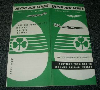 1959 Aer Lingus Irish Air Lines Timetable Pamphlet - Constellation