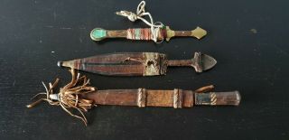 3 Knife Antique Saber Sword Africain African Dagger Africanisch