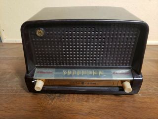 Vintage Art Deco General Electric 5 Tube Radio Marbled Bakelite Ge Brown Retro