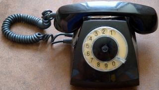 Black Vintage Retro Soviet Union Ussr Russian Rotary Dial Phone 1978
