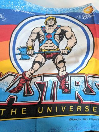 Vtg 1983 He - Man Masters Of The Universe Motu Twin Bed Sheets & Pillowcase Set