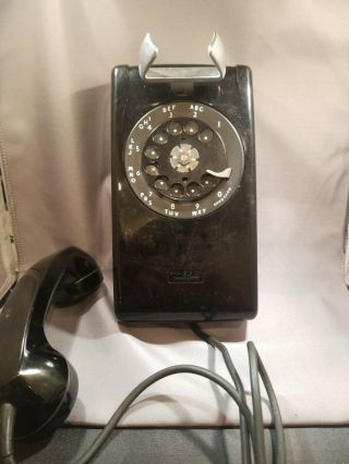 Vintage Bell System Western Electric Rotary Phone Wall Mount Black 3