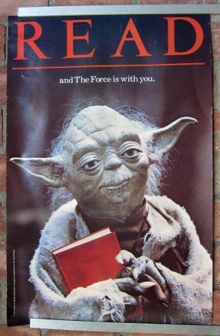 Yoda Read And The Force Is With You Poster - American Library Association 1983