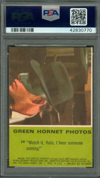 1966 Donruss GREEN HORNET 26 Watch It Kato.  PSA 9 2