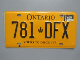 1999 Ontario Dealer License Plate - 781dfx
