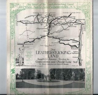 Leatherstocking Land,  Cooperstown,  York,  1930 Brochure,  Otsego Lake