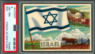 1956 Topps Flags Of The World 29 Israel Psa 8 (nm - Mt)