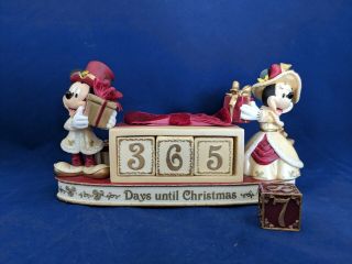 Disney Parks Mickey & Minnie Victorian Christmas Countdown Calendar Figurine