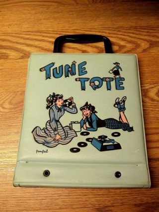 Vtg Ponytail Tune Tote 45 Records Blue Vinyl
