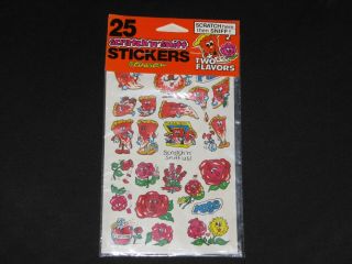 25 Vintage Spindex Scratch N And Sniff Stickers Smile Two Flavors Pizza Roses