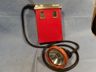 Vintage Kohler Wheat Electric Miner Cap Lamp 4 Volt Battery