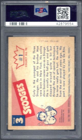 1959 THE 3 STOOGES CURLY 1 PSA 4 VG - EX (9554) 2