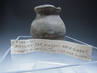 Mogollon Culture Miniature Jar Mimbres Grant County Mexico Ca.  200 - 1400ad