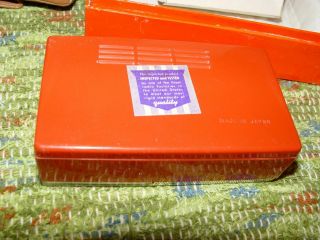 Vintage 1962 Red Airline Transistor Radio No.  62 - 1130B Montgomery Ward Ship Box 8