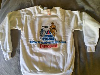 Vintage Disney Disneyland Star Tours Sweatshirt 1986 Size Xl