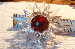 Vintage Illumibrite Matchless Star Christmas Light C6 Double Crystal Red Center