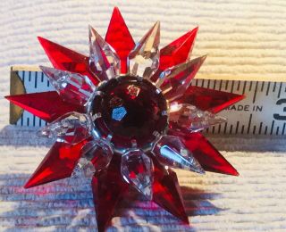 Vintage Illumibrite Matchless Star Christmas Light C6 Double Crystal Clear Red