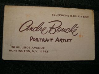 Vintage Business Card Known Portrait Artist Huntington York Ny Andre Bouche
