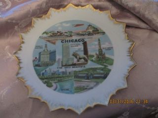 Vintage Chicago Souvenir Wall Hanging Plate