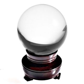 5in " 130mm Clear Quartz Crystal Ball With Wood Stand - Top Usa Seller