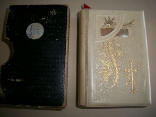 Antique German Prayer Book Celluloid & Mother Of Pearl 1901 With Cover