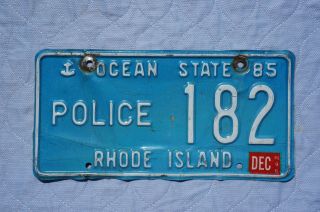 1996 Rhode Island Police License Plate 182