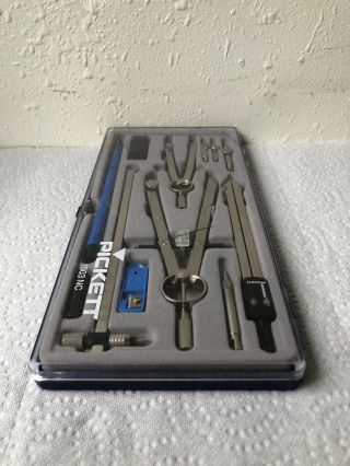 Vintage Pickett 1503 Drafting Compass Bundle Kit Made In Germany 6