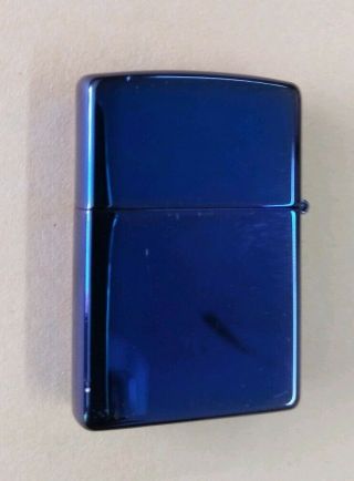 Blue Chrome Zippo Lighter 2003 Very Good 2