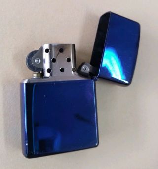 Blue Chrome Zippo Lighter 2003 Very Good 4
