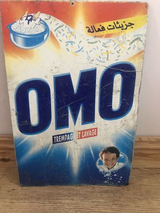 Vintage Omo Laundry Sign Kitsch Retro French Morocco