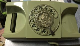 VINTAGE 1970 ' s GTE STARLITE PHONE TELEPHONE ROTARY AVOCADO GREEN DESK 3