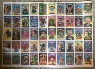 1985 Topps Garbage Pail Kids Series 2 Stickers Uncut Sheet Blank Back Rare