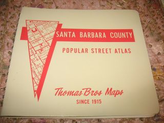 Vintage Santa Barbara County Popular Street Atlas Thomas Bros Maps