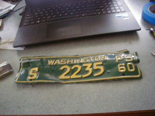Rare Old 1960 Washington State License Plate Trailer? Tractor? U Tell Me