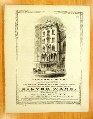1856 Print Ads Tiffany & Co 550 Broadway Ny Silverware Jewelry John Orr Engraver