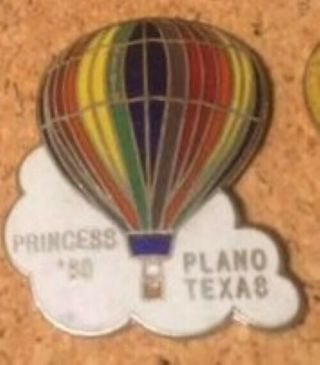 Princess N - 5701w Hot Air Balloon Pin 1980 From Plano,  Texas
