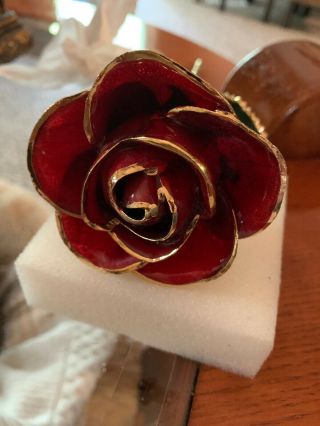 24k Gold Dipped Red Rose By Steven Singer Mothers Day Anniversary Valentines Day