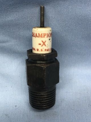 Vintage Hit Miss Engine Antique Automobile Champion X Take Apart Type Spark Plug