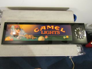 RJ Reynolds Camel Lights Cigarettes Joe Camel Pool Player Clock 20.  5 