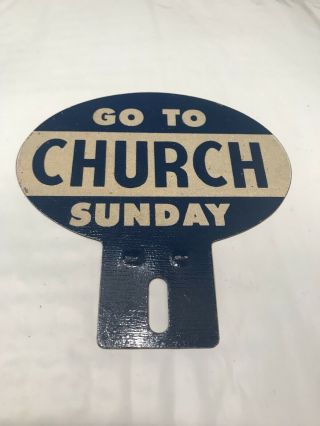license plate topper reflector safety device go to church sunday religious nos 2