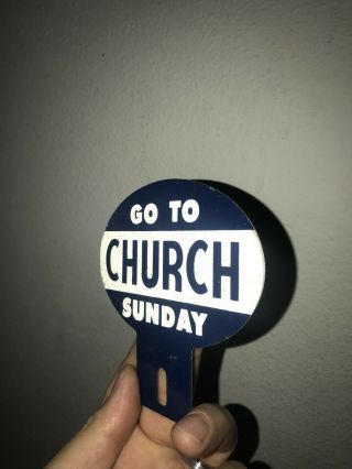 license plate topper reflector safety device go to church sunday religious nos 4