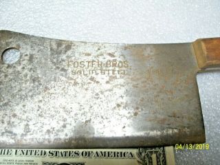 Vintage,  13 " Solid Steel U.  S.  A.  Made " Foster Bros.  1137 ",  Meat Cleaver