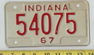 1967 Indiana Motorcycle License Plate 54075