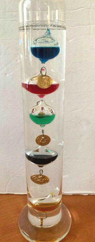 Galileo Galilei Thermometer With 5 Floating Medallions Germany