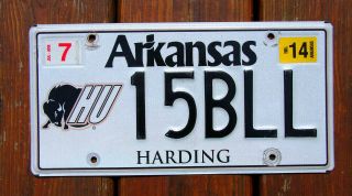 Arkansas Harding University Bisons License Plate 15bll