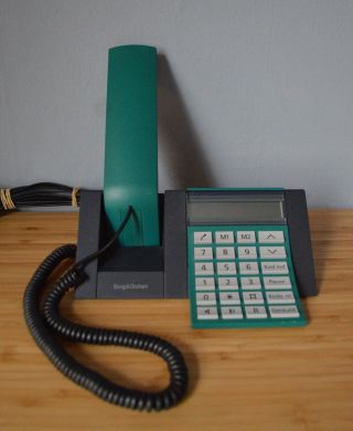 1996 B&o Bang & Olufsen Beocom 1600 Danish Design Green Grey Corded Telephone