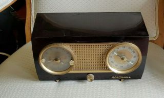 Vintage Rca Victor Tube Radio Brown Art Deco Model 4 - C - 54 1950 