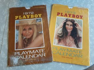 2 Vintage Playboy Playmate Calendars 1972 & 1973 With Sleeves