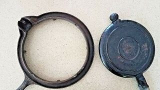 Wagner Sidney Cast Iron Waffle Iron No.  8 With Griswold Ring