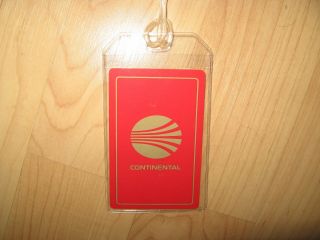 Continental Airlines Luggage Tag - Vintage Cal Co Meatball Playing Card Name Tag